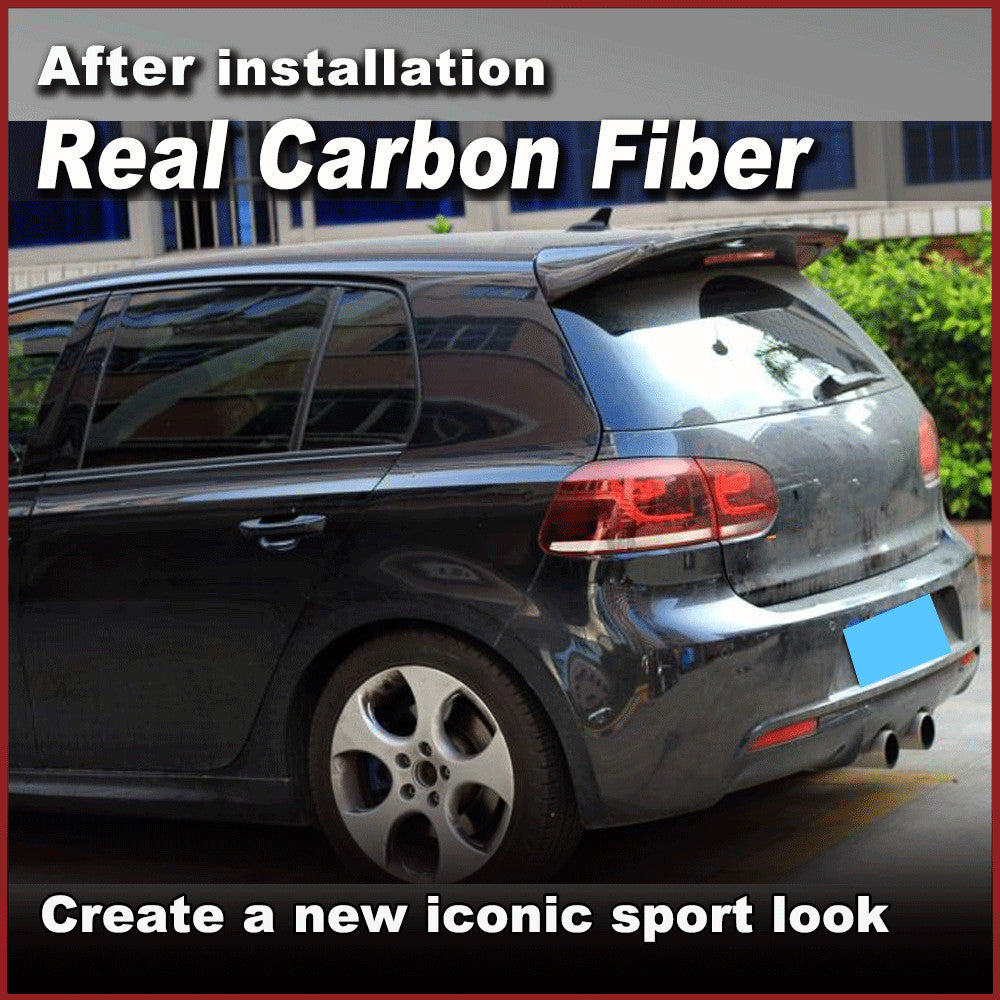 REAL Carbon Rear Roof Spoiler Top Wing Lip for VW for Golf 6 VI MK6 GTI R20 2010-15