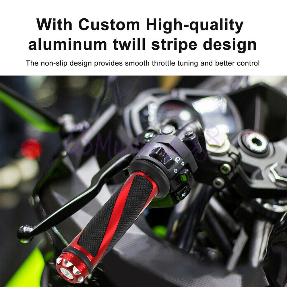 Gray 7/8 22mm Handlebar Hand Grip Fit For 650 1000 X300 W650/800 Z1000SX
