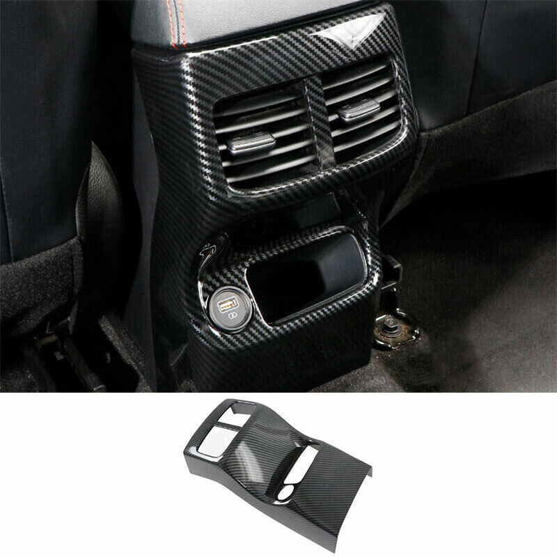 for Kia Seltos 2020-2023 Carbon Fiber look Rear Air Outlet Vent Panel Cover Trim