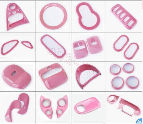 for Smart Fortwo 2015-2021 Pink Interior Accessories Whole Kit Covers Trim 26PCS