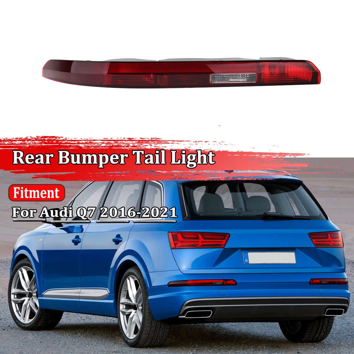LED turn signal reflectors on the left rear lower bumper for Audi Q7 2016 - 2021 EU