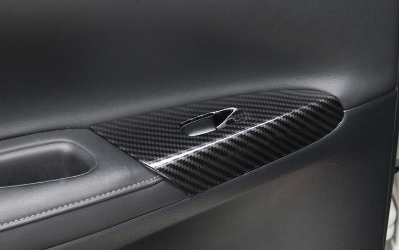 Carbon Fiber Window Lift Panel Switch Cover Trim for Nissan Sentra 2013-2019