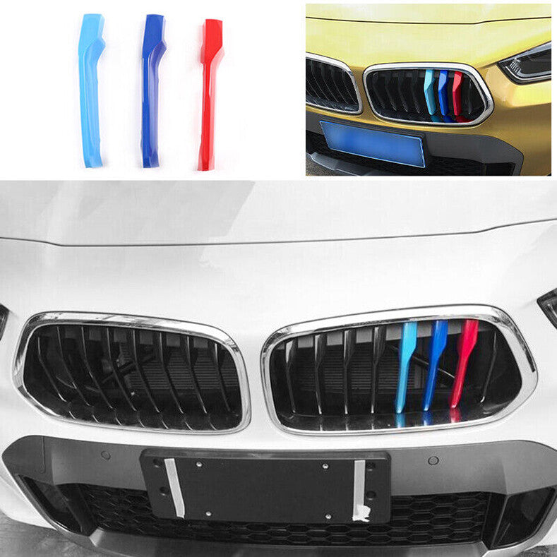 for BMW X2 2018-2021 3-Color Front Center Mesh Grille Grill Strip cover Trim 3PC