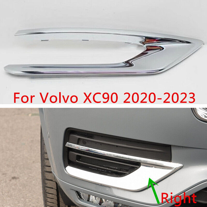 Right Side ABS Chrome Front Bumper Fog Lamp Strip Trim for Volvo XC90 2020-2023