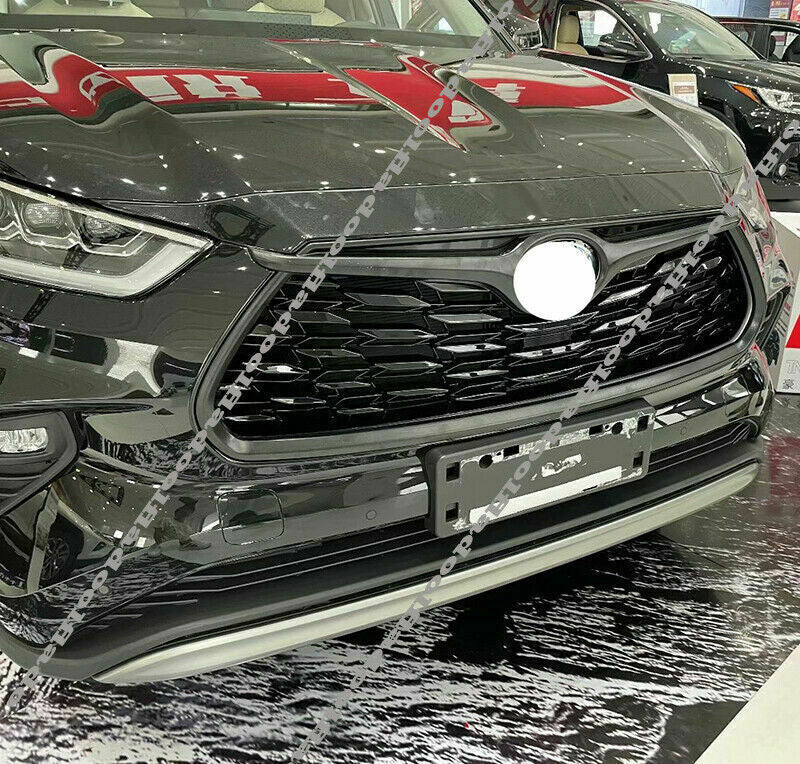for Toyota Highlander 2020-2023 Matte Chrome Front Bumper Lip Molding Strip Trim