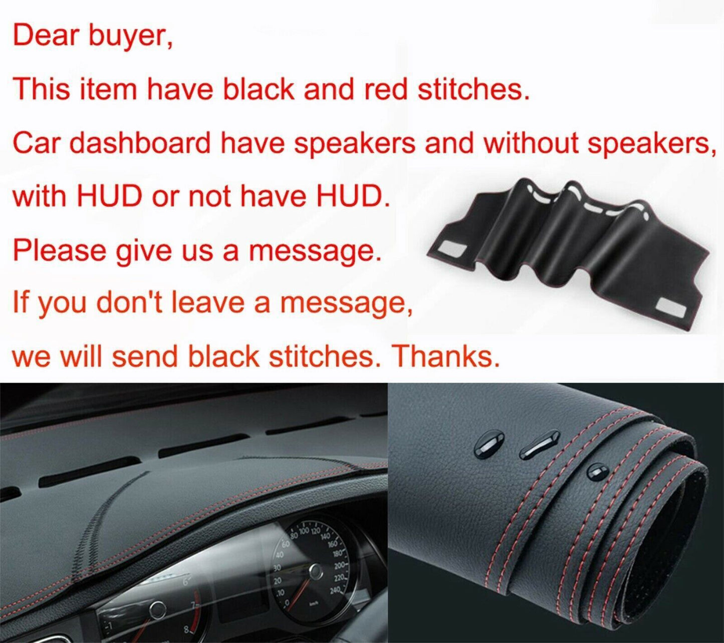 PU leather Dashboard Dash Mat Non-slip DashMat for Honda for Civic Hatchback 11-2015