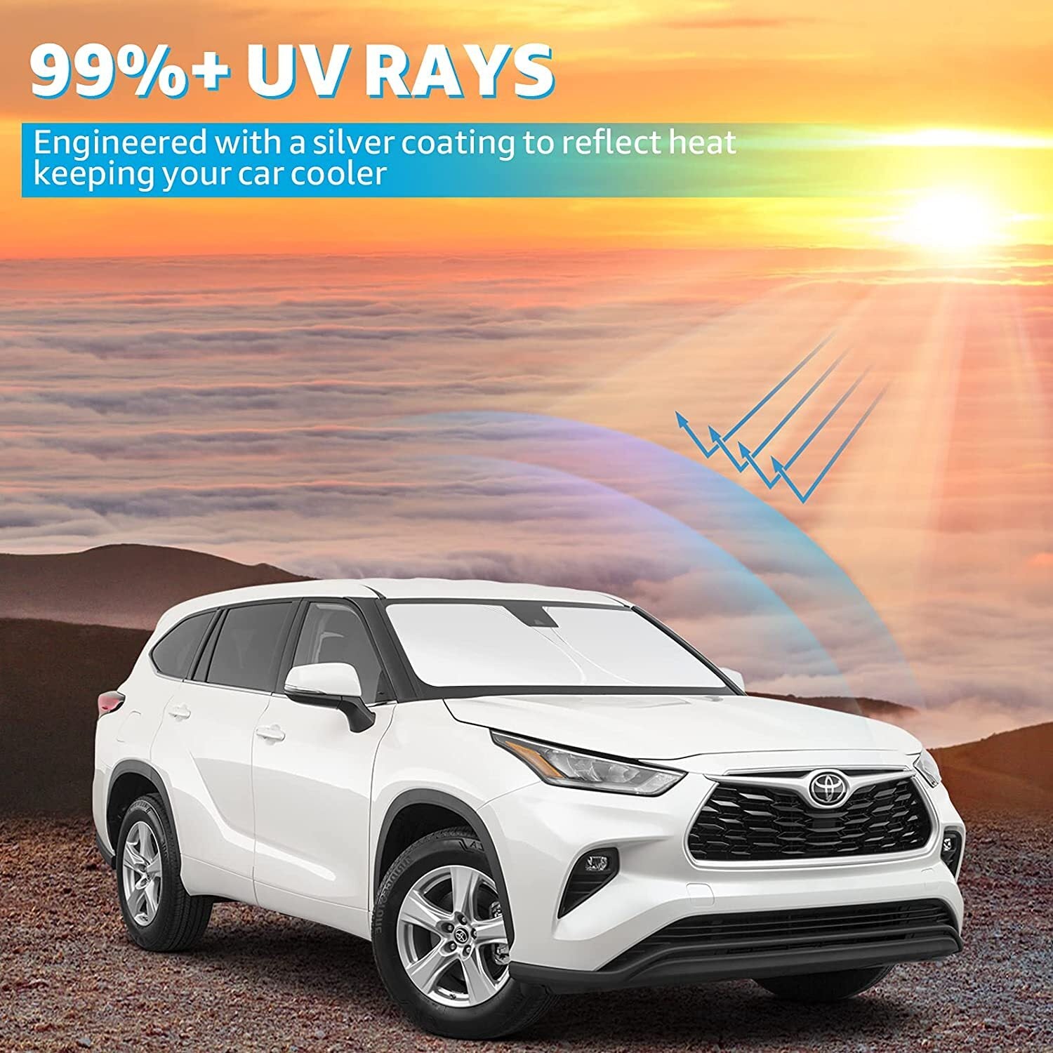 Custom Fit For 2013-2018 for Toyota RAV4 Front Windshield Sun Shade Foldable Cover