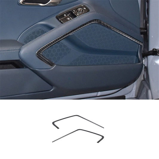 2Pcs Carbon Fiber Interior Door Strips Cover Trim for Porsche 718 2016-2022