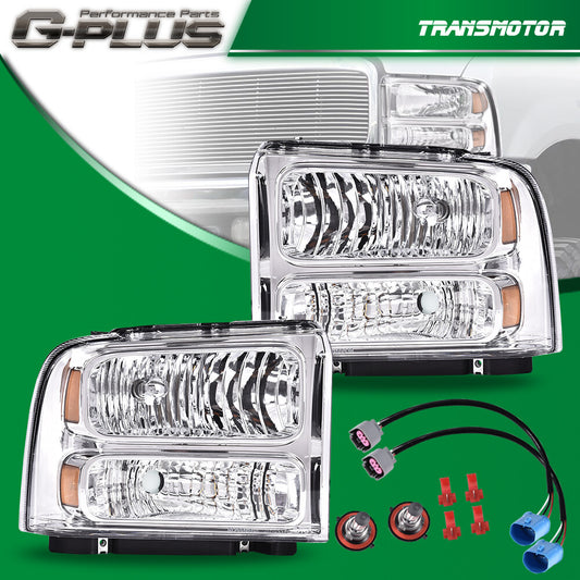 Excursion headlights are compatible with 99-04 for Ford Super Duty F-250 and F-350 trucks.