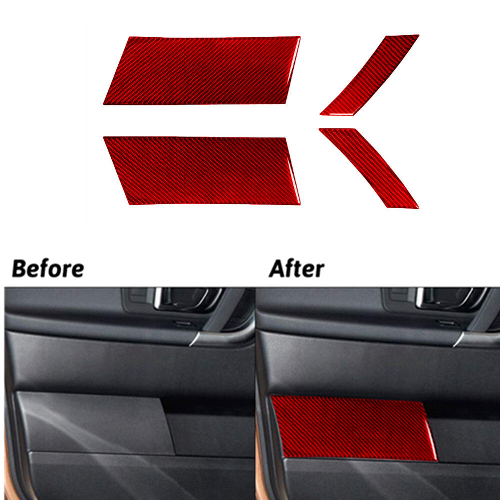 Red Carbon Fiber Door Panel Cover Trim for Land Rover Discovery Sport 2015-2019