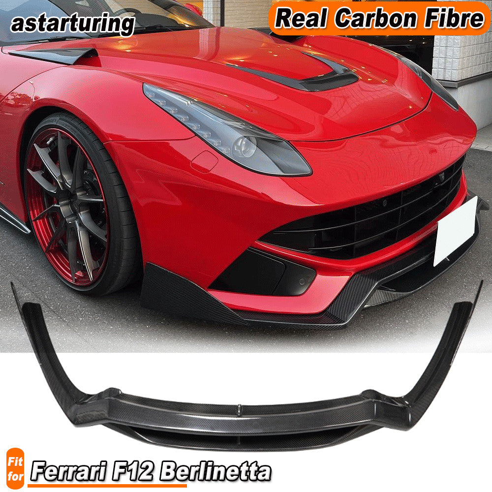 for Ferrari F12 Berlinetta 2012-17 Real Carbon Front Bumper Lip Spoiler Splitter