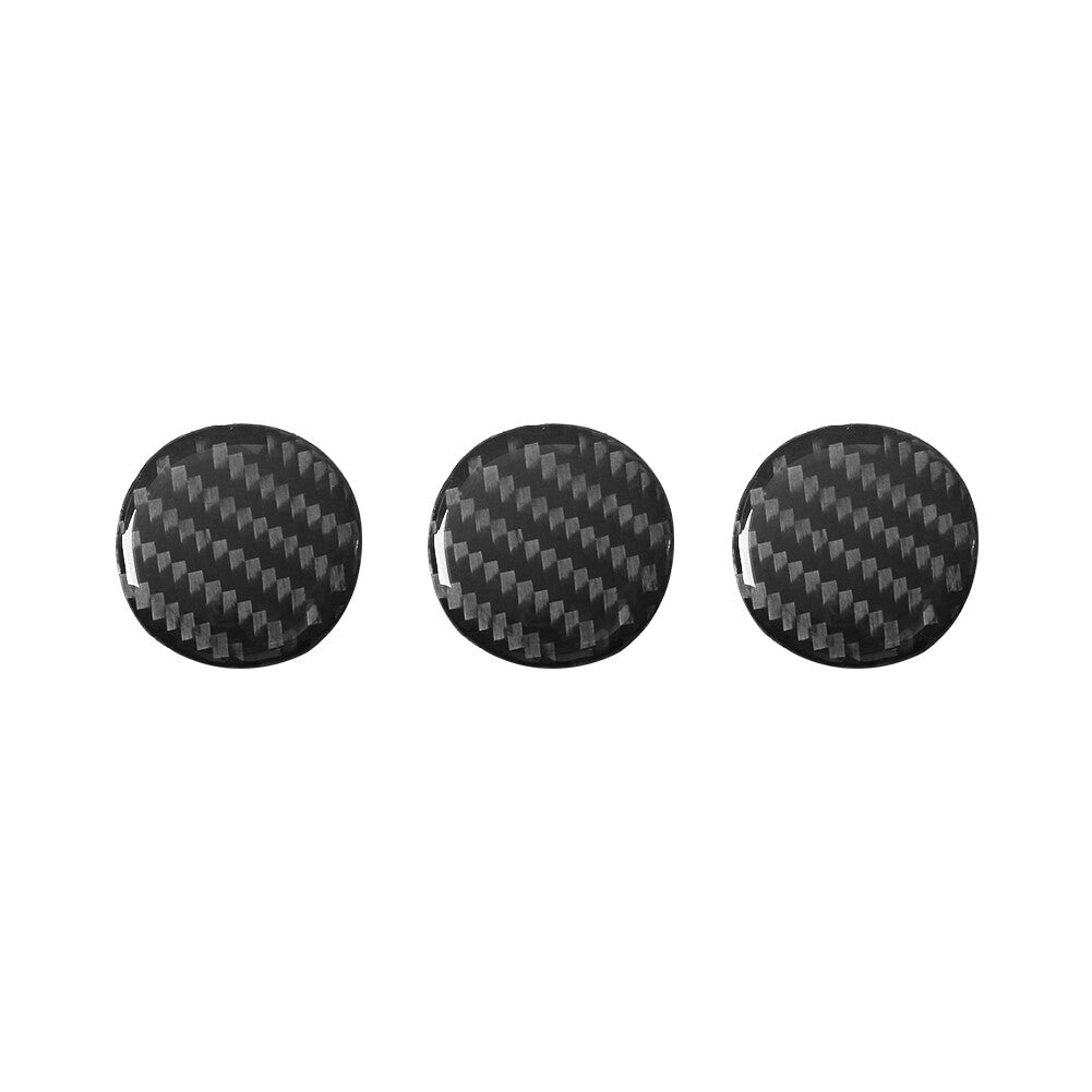 3X Carbon Fiber Radio Button Cover Trim for Land Rover Discovery Sport 2015-2019