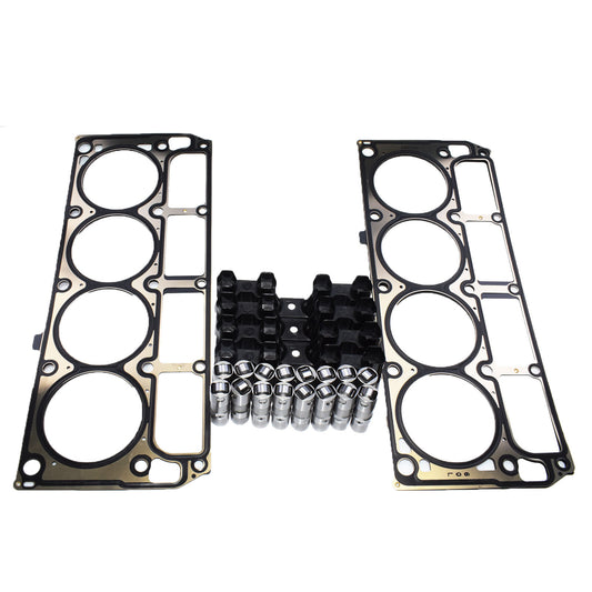 for Chevrolet 2 cylinder head gaskets, 16 valve lifters, and 4 rail trays