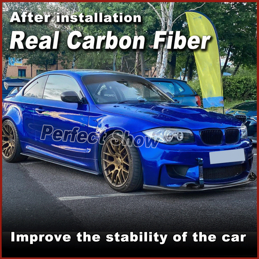 2x REAL Carbon Side Skirts Extension Spoiler for BMW 1 Series E82 E88 M 1M 11-16