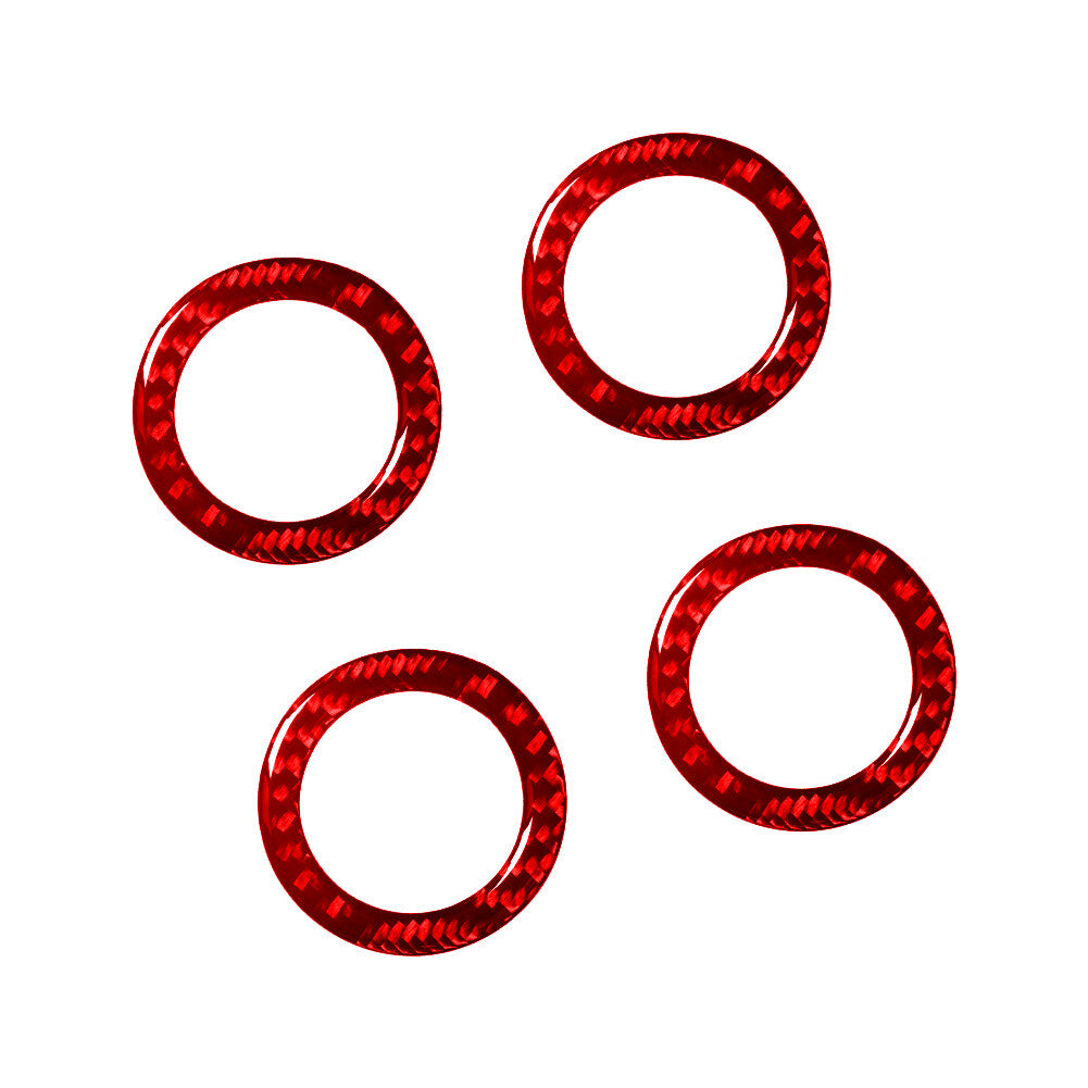 4X Red Carbon Fiber Small Speaker Cover Trim For Land for Range Rover Sport 2014-17