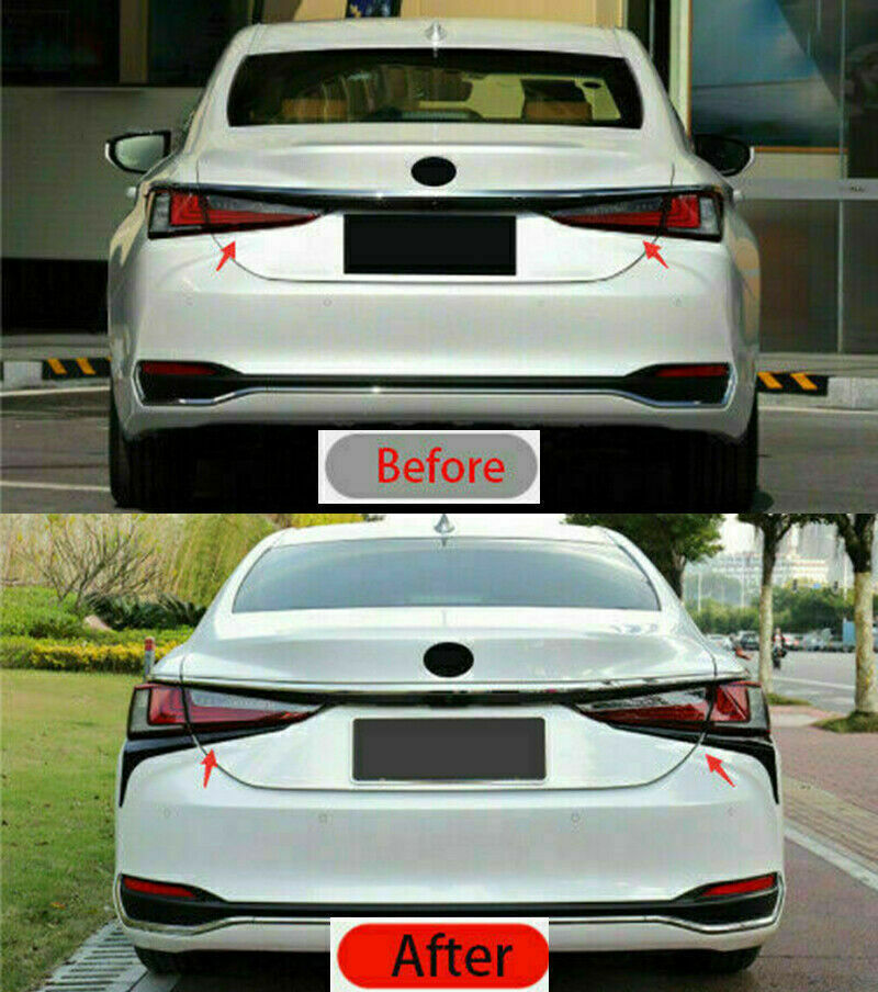 for LEXUS ES350 250 300H 2019-2023 Black ABS Rear Tail Light Lamp Strip Trim 4Pc
