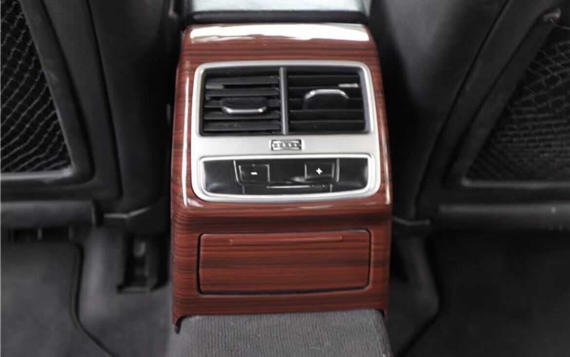 Car Inner Rear Air Outlet Vent Frame Trim 2 Fit for Audi A4L 2017-2019 Red Wood