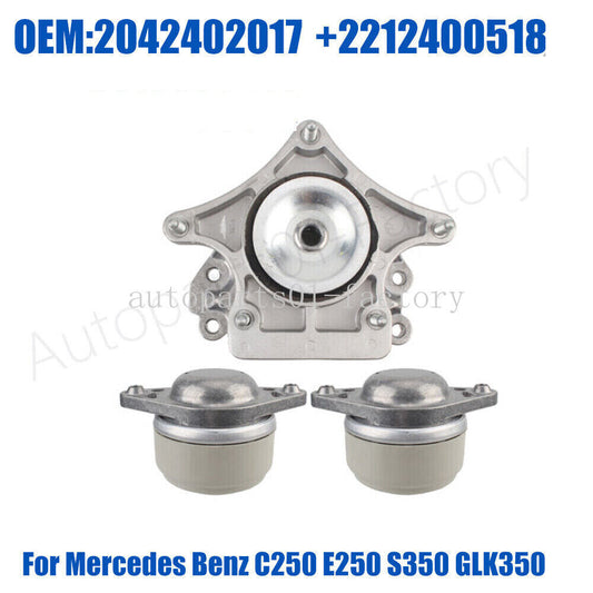 Set of 3pcs Engine Transmission Mount Mounts for Mercedes C250 E250 S350 GLK350