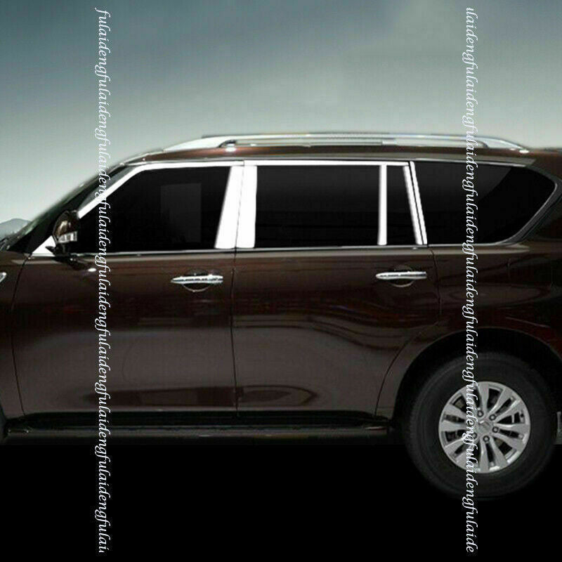 10P for Nissan Armada Patrol Y62 2013-2020 Chrome Window Pillar Posts Cover Trim
