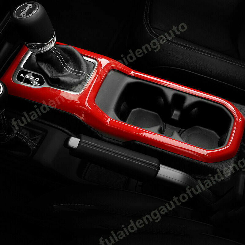 for Jeep for Wrangler JL 2018-2021 ABS Red Car Interior Gear Shift Panel Cover Trim