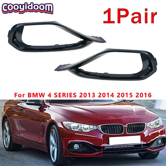A pair of front bumper fog light frames for BMW 4 Series F32, F33, F36 (2013-2016).