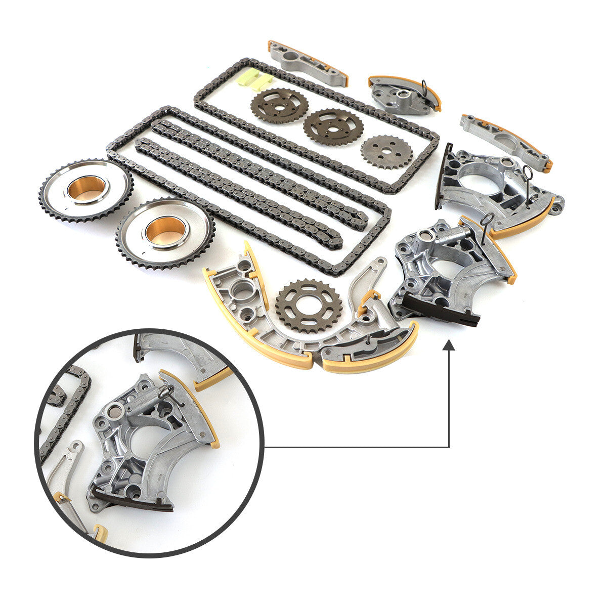 Timing Chain Kit Fit for VW for Audi S5 A6 for A8 S8 Q7 C6 4H 4.2L 5.2L CAUA 079109218R