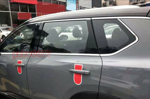 6x for Nissan Rogue 2021-23 Chrome Steel Window Lower Window Molding Strip Trim
