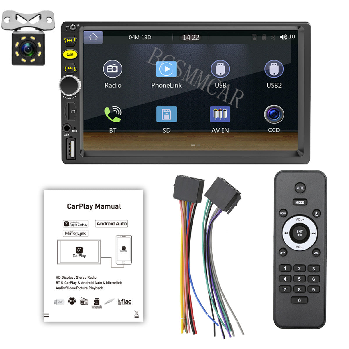 7in 2Din Car Radio For Apple Carplay Android Auto Touch Screen Stereo Bluetooth