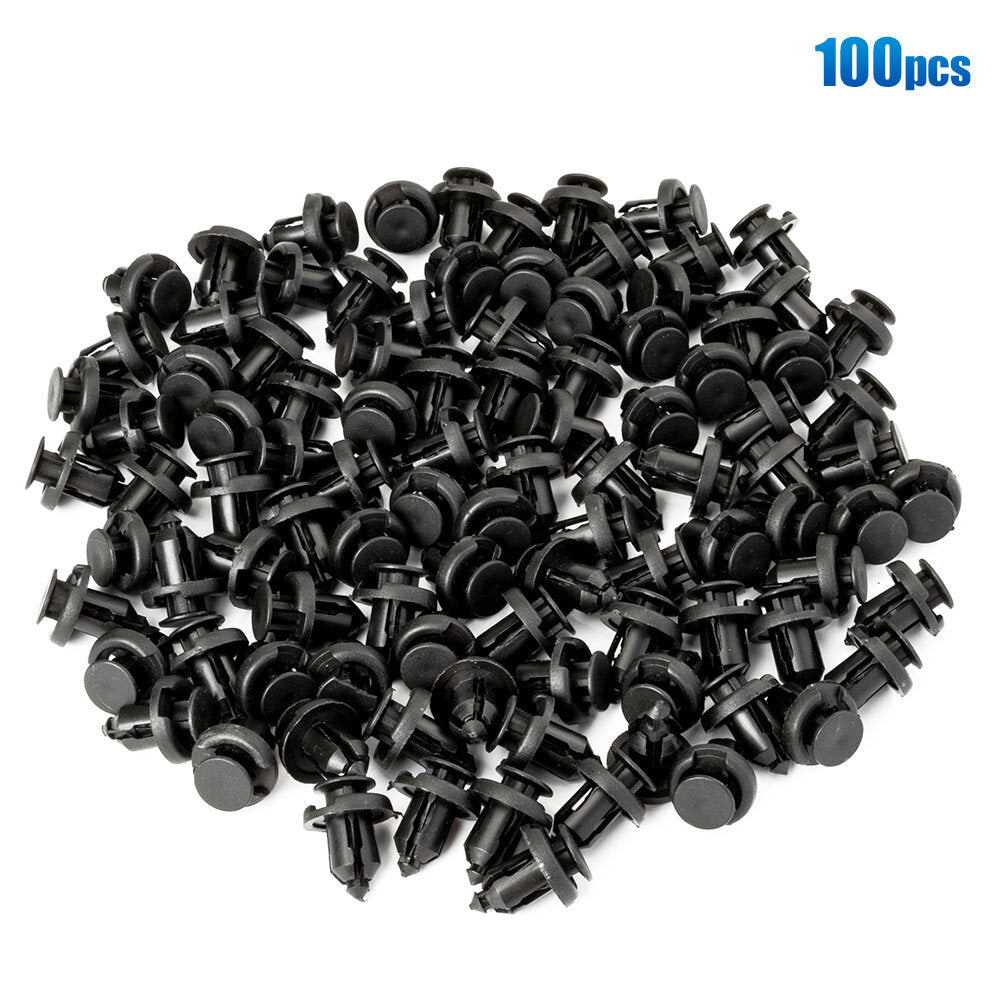 100 Pcs Bumper Clips 10mm Hood Fender Push Rivets Retainer Fasteners for Honda
