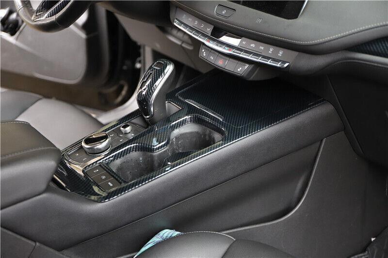 ABS Carbon Fiber Inner Console Gear Shift Panel Trim 3P for Cadillac XT4 2019-23