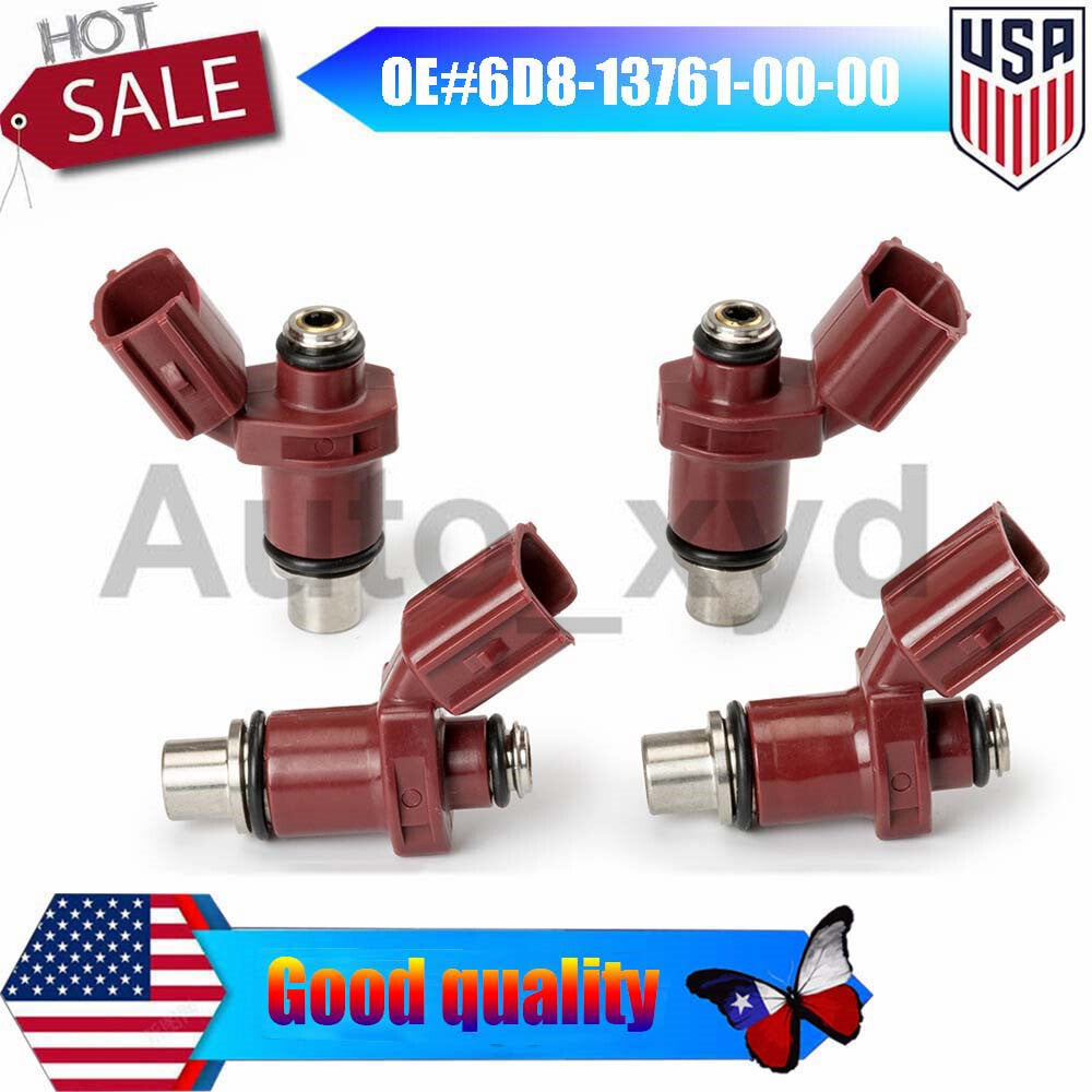 Set of 4xFuel Injector 6D8-13761-00-00 for Yamaha 80 BEL 75-90HP 4 Stroke