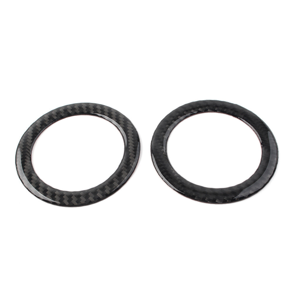 2Pcs Carbon Fiber Rear Audio Speaker Ring Trim Cover for Jeep Grand Cherokee