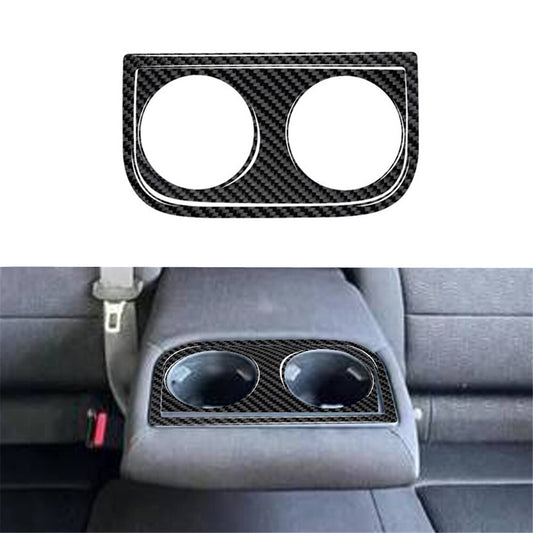 2X Carbon Fiber Rear Cup Holder Cover Trim for Subaru Outback Legacy 2015-2017