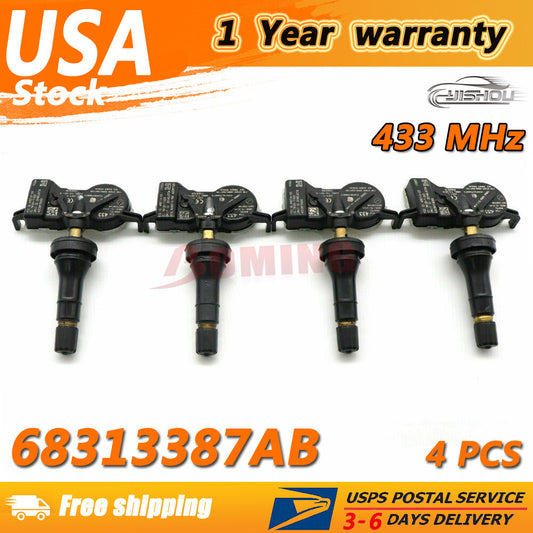 for Jeep Renegade for Fiat 500X 2016-2021 Tire Pressure Sensor TPMS 68313387AB 4PCS