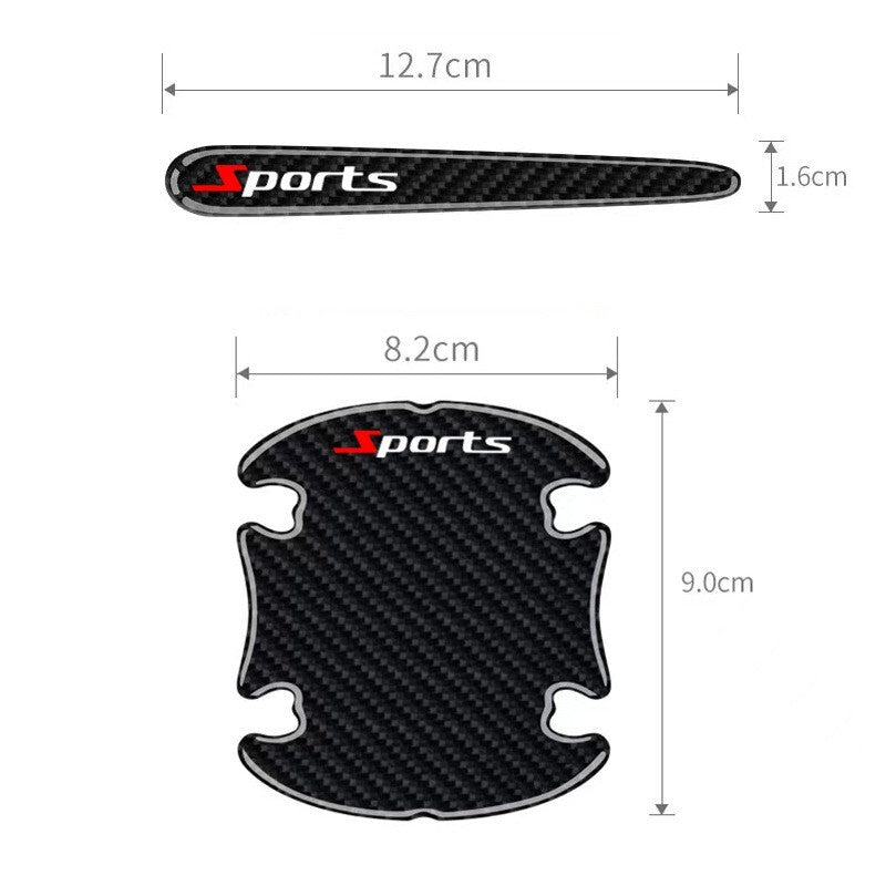 Car Accessories Door Handle Bowl Sticker Protector Anti Scratch Cover Carbon 8pc