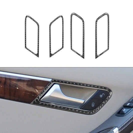 for Mercedes R-Class 2009-2012 4Pcs Door Handle Frame Trim Cover Carbon Fiber
