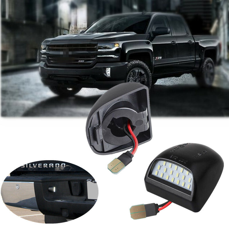 2Pc White 6000K 18 LED Car License Plate Lights Lamp For Silverado Avalanche for GMC