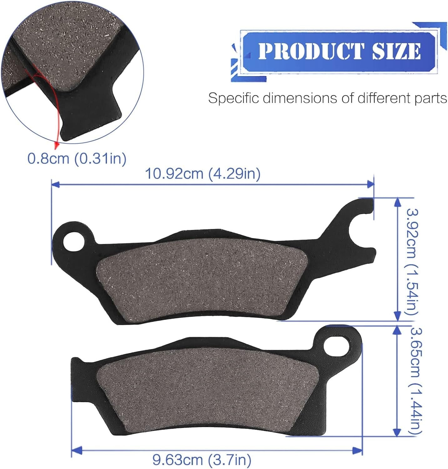 Front and Rear Brake Pad for Can-Am Outlander 1000 4x4 STD/DPS/XT-P/LTD/STD/XMR