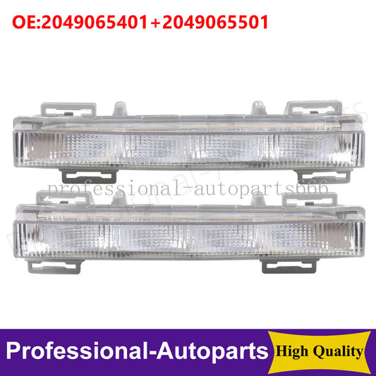 Front L+R daytime running lights (DRL) and fog lights are suitable for Mercedes-Benz ML350, ML400, X204, and GLK350.