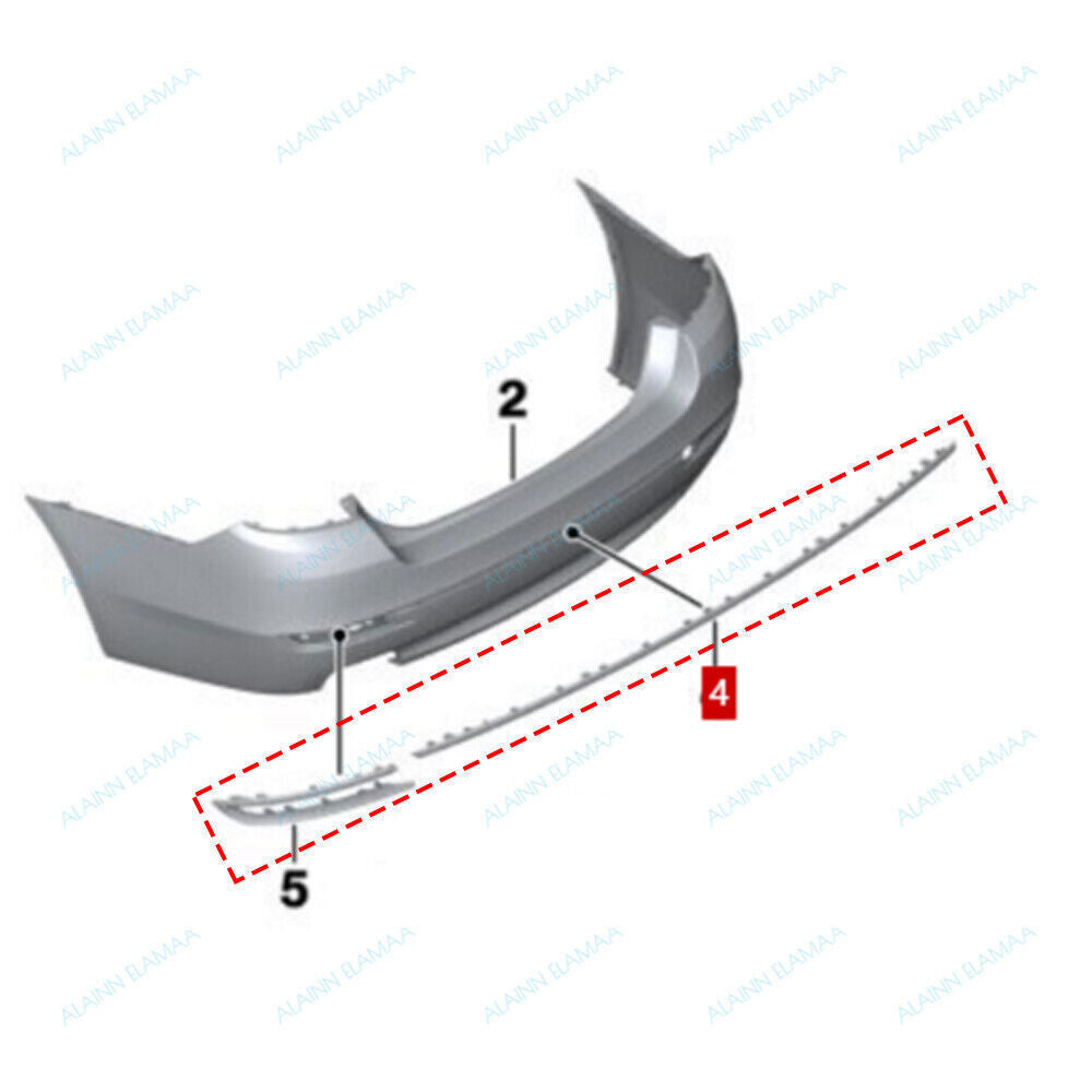 Chrome Rear Bumper Body Molding Trim for BMW 5 Series F18 530i 528i 535 2014-17