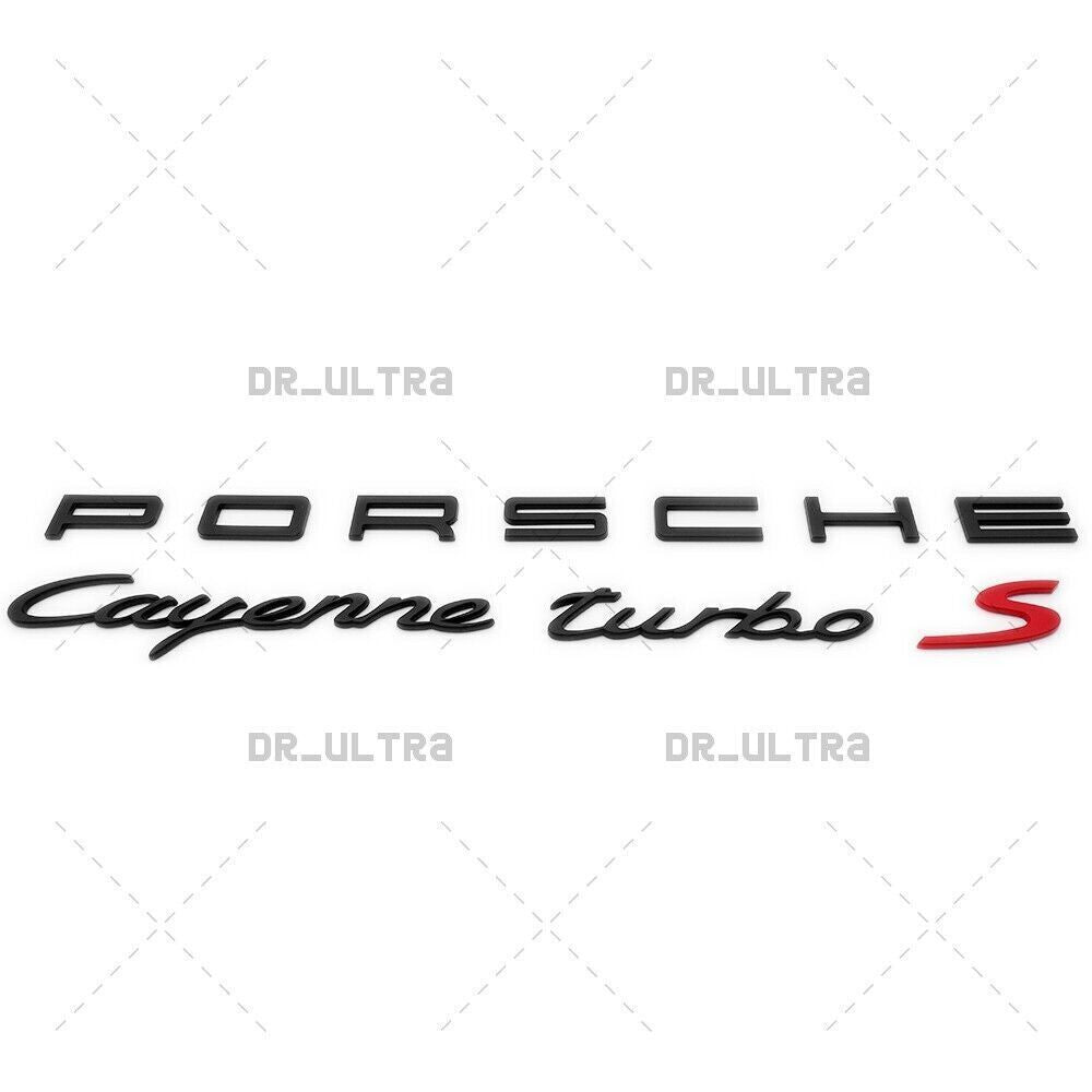 Black  Red P-O-R-S-C-H-E for Cayenne Turbo S Letter Rear Badge Emblem Nameplate 958
