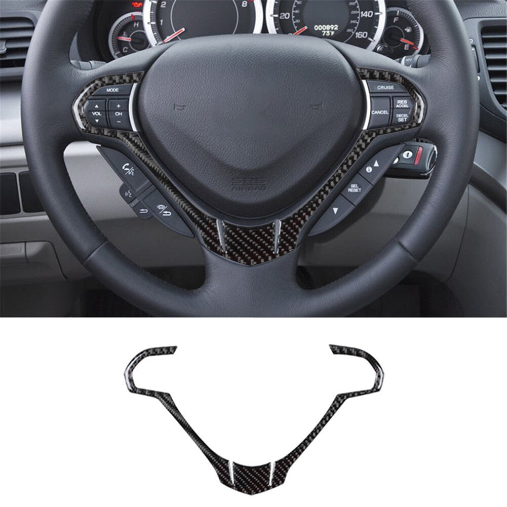 Carbon Fiber Interior Steering Wheel Accent Cover Trim for Acura TSX 2009-2014