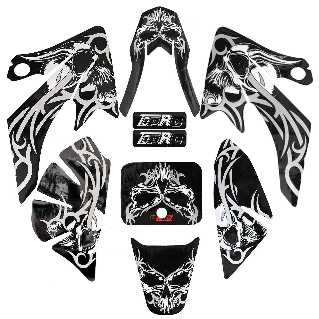 Black Plastics Fender Sticker Decal Kit For CRF50 Dirt Bike Thumpstar 110cc 125c