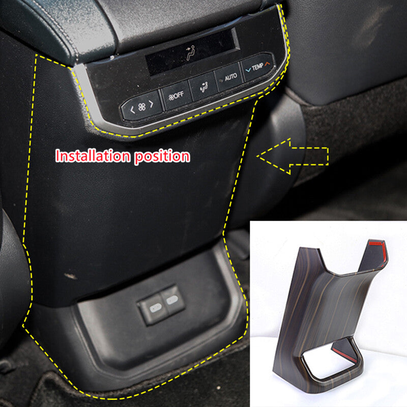 for Toyota Highlander 2020-2023 Wood grain Rear Air Outlet Anti-Kick Panel cover