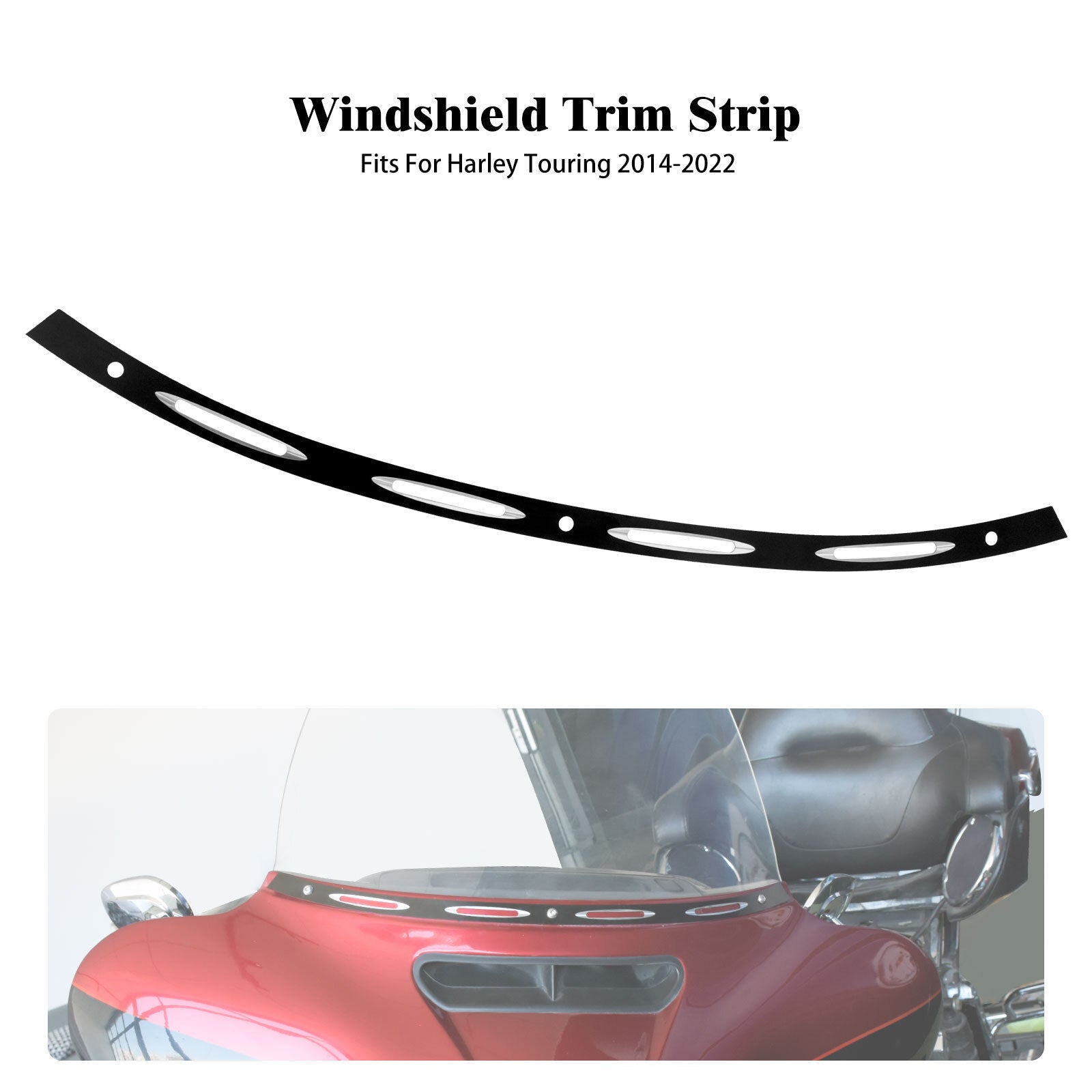 Black Batwing Fairing Windshield Trim for Harley Electra Street Glide 2014-2023