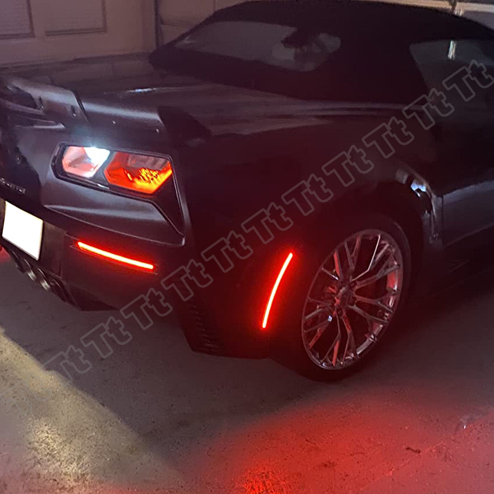 Smoked LED Rear Bumper Reflector Lights for 2014-2019 for Chevrolet for Corvette C7