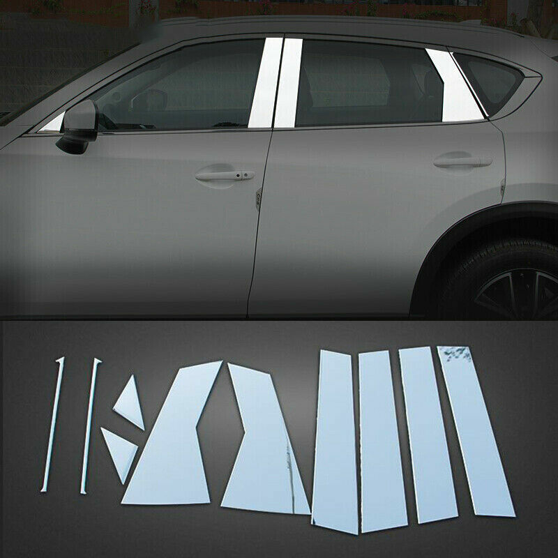 10X for Mazda CX-5 CX5 2017-2021 Chrome Car Window Center Pillar Post Cover Trim