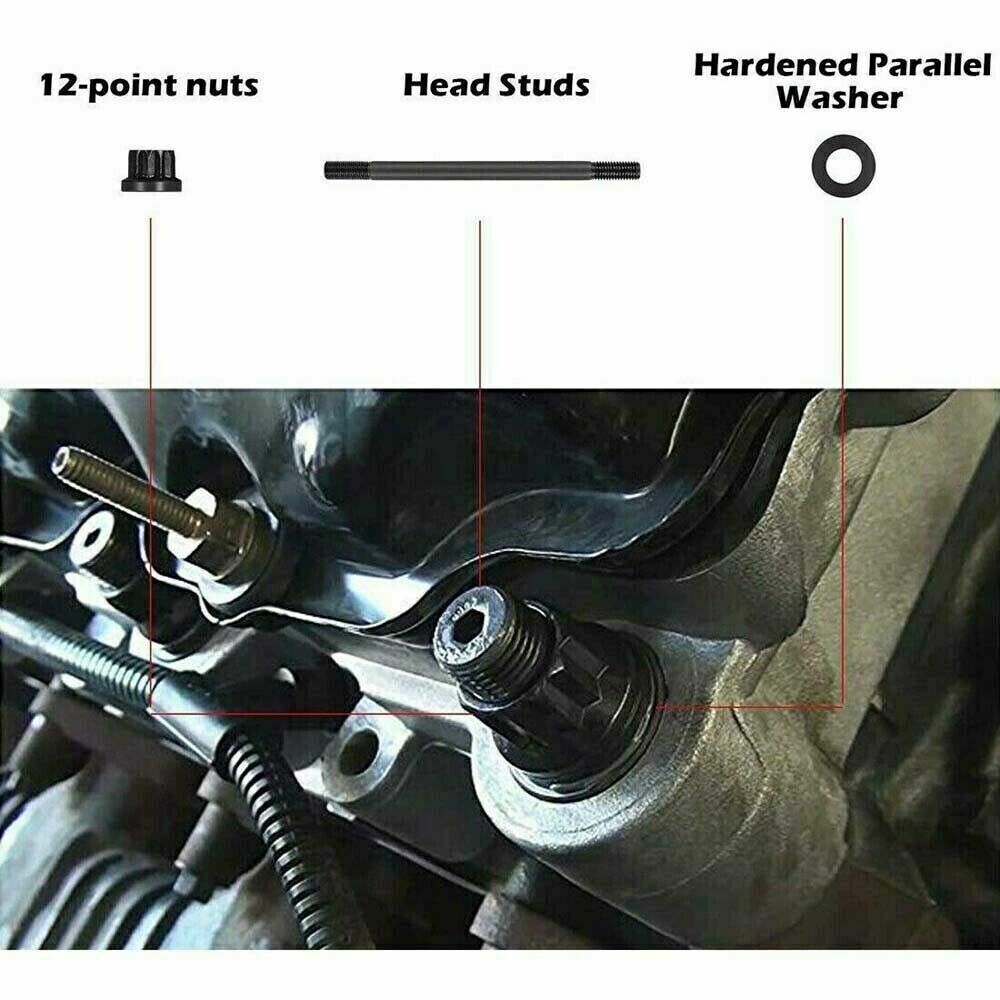 New For 2003-2010 for Ford 6.0L Diesel VT365 Cylinder Head Studs Kit US