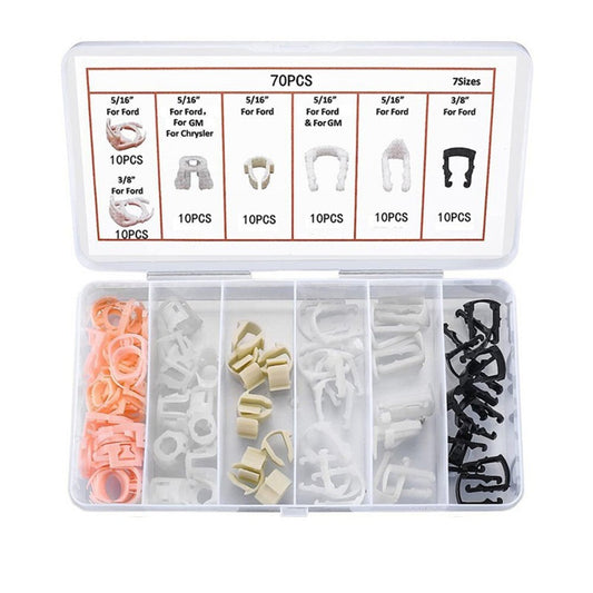 Efficient Fuel Line Connections with 70Pcs Retainer Clips for Ford Cars