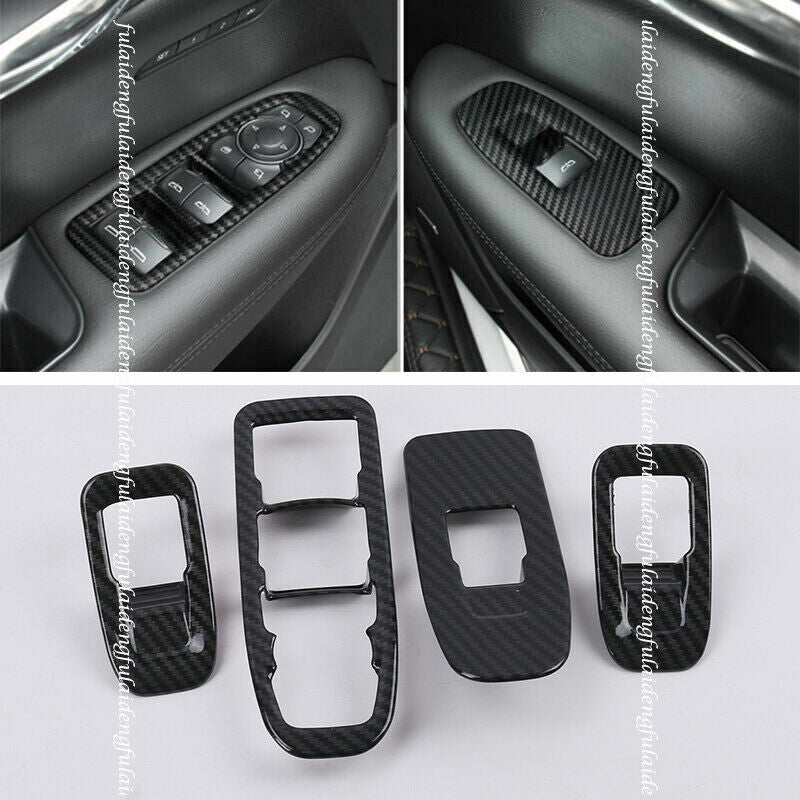 for Cadillac XT5 2016-2021 Carbon Fiber Look Window Lift Panel Switch Cover Trim